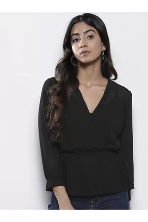 Boohoo Puff Sleeve Wrap Top
