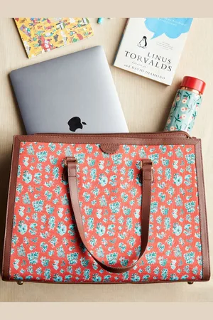 TEAL Floral Printed Oversized Shopper Shoulder Bag