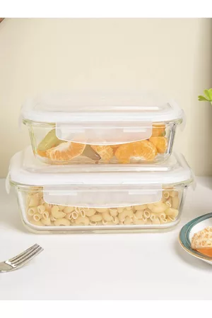 MARKET99 Transparent 2 Pieces Air Tight Food Container With Lid