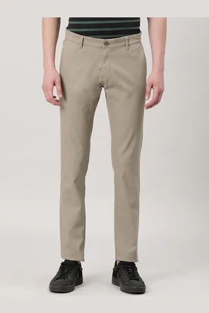 Crocodile Men Textured Mid-Rise Slim Fit Trousers