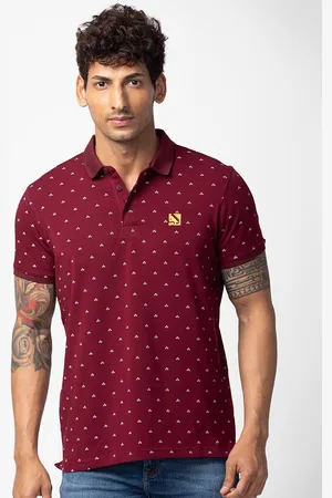 SPYKAR Men Printed Polo Collar Cotton T-shirt