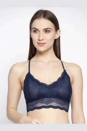 Buy PrettyCat Black Embroidered Lace Bralette For Women (20078