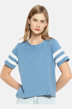 Campus Blue Pure Cotton Regular Top