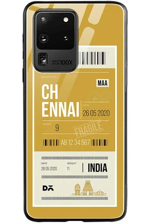 DailyObjects Yellow & White Chennai City Tag Samsung Galaxy S20 Ultra Glass Case Cover
