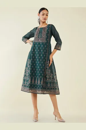 Soch Ethnic Motifs Printed Silk A Line Ethnic Dress