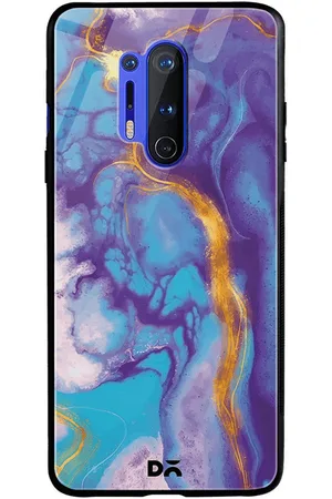 DailyObjects Purple & Blue Marble Thunder OnePlus 8 Pro Glass Mobile Cover