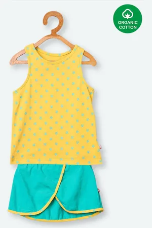 Nino Bambino Girls Printed Organic Cotton Top With Skirt