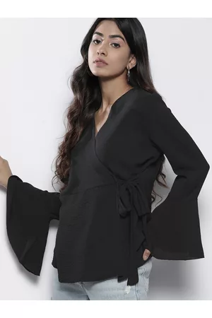 Boohoo Bell Sleeve Wrap Top