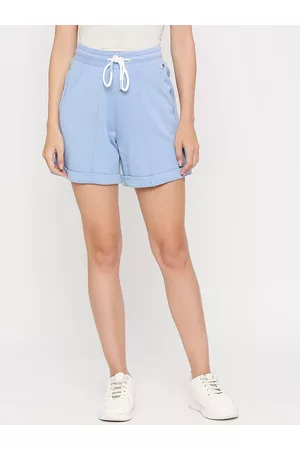 SPYKAR Women Mid Rise Drawstring Cotton Shorts