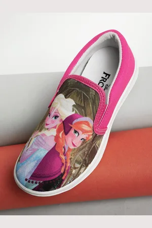 Kidsville Girls Frozen Printed Canvas Slip-On Sneakers
