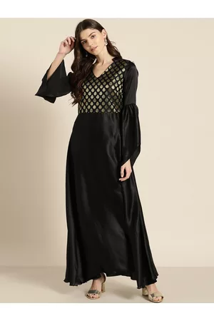 Buy Black N Peach High Neck Gown Festive Wear Online at Best Price | Cbazaar