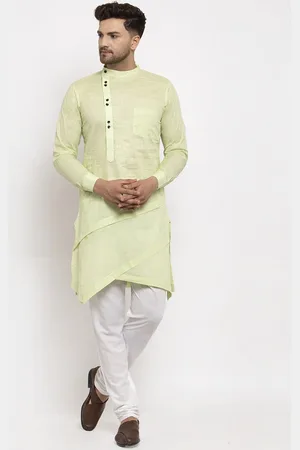 KLOTTHE Men Solid Kurta with Churidar Pyjamas