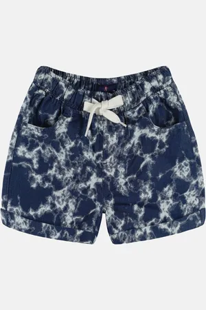 KiddoPanti Girls Abstract Printed Mid-Rise Above Knee Length Shorts