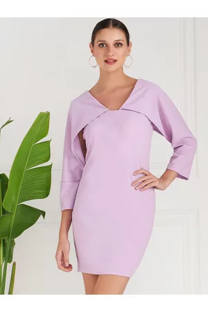 ATHENA Lavender Scuba Mini Bodycon Dress