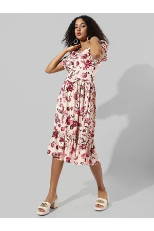 Campus Floral Print Fit & Flare Midi Dress