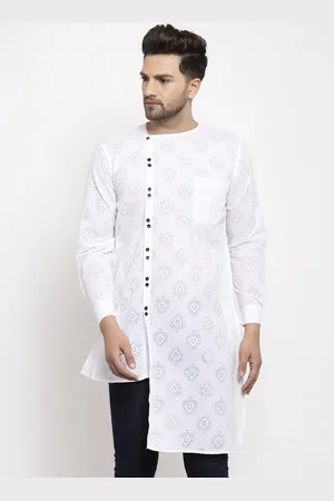 KLOTTHE Men White Ethnic Motifs Printed Kurta