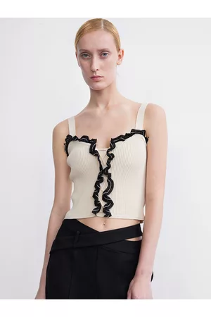 Urban Revivo Corset Style Ruffles Crop Top
