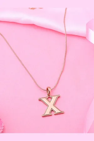 ESTELE Women Rose Gold-Plated Alphabet X Pendant With Chain