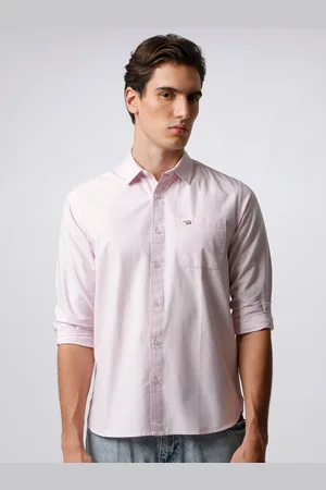 The Bear House Men Solid Cotton Slim Fit Casual Shirt