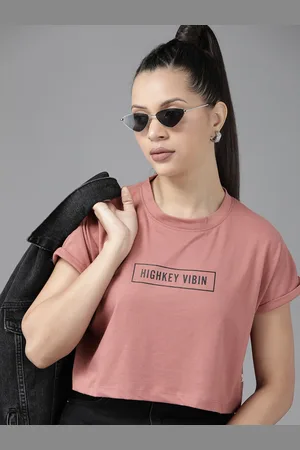 Roadster Printed Extended Sleeves Boxy Crop Top
