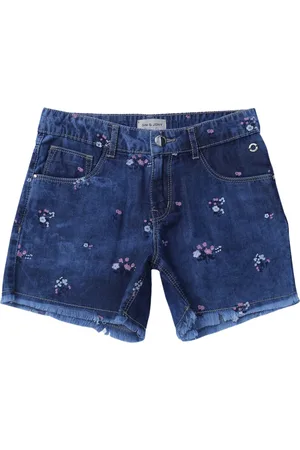 Gini and Jony Girls Mid-Rise Floral Printed Denim Shorts