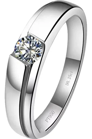 Myki Men Silver-Plated CZ-Studded Ring