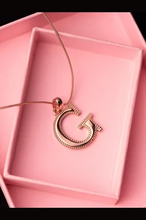 ESTELE Women Rose Gold-Plated G-shaped Pendants With Chains