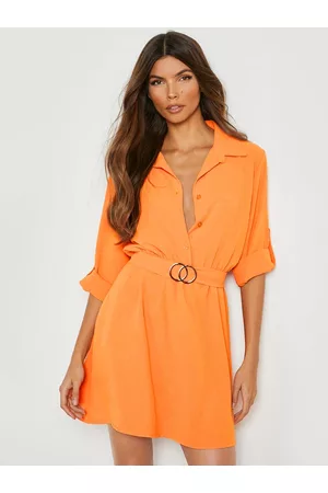 Boohoo Belted Shirt Mini Dress