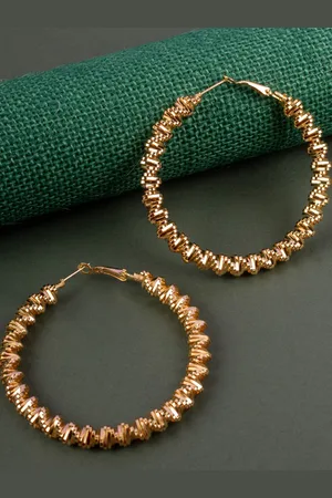 Jewelz Gold-Plated Contemporary Hoop Earrings