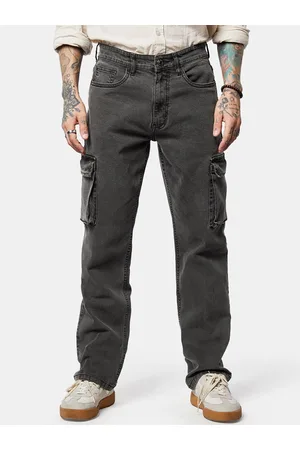 The Souled Store Men Straight Fit Clean Look Cotton Jeans