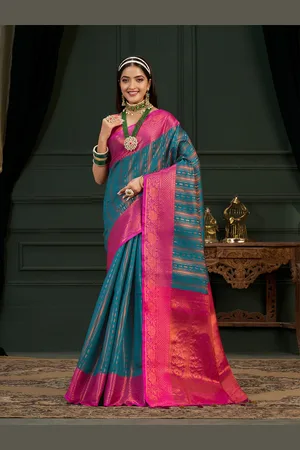 Mimosa Ethnic Motif Woven Design Zari Kanjeevaram Saree
