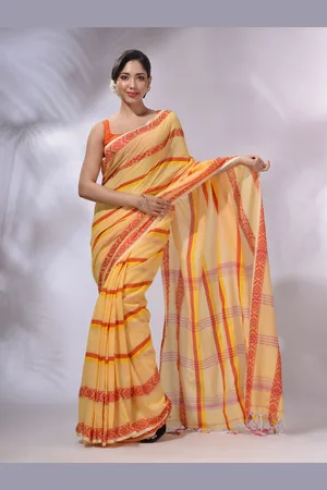 Charukriti Striped Pure Cotton Saree