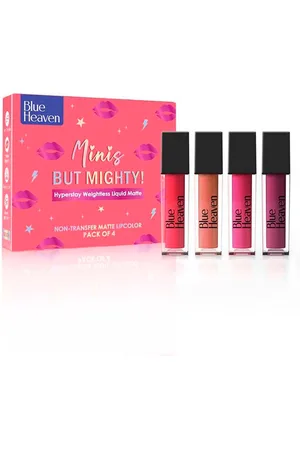 Blue Heaven Set Of 4 Minis But Mighty Hyperstay Liquid Lipsticks 6ml - Bridesmaid Nude