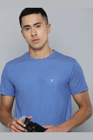 HRX Men Checked Regular Fit Running T-shirt