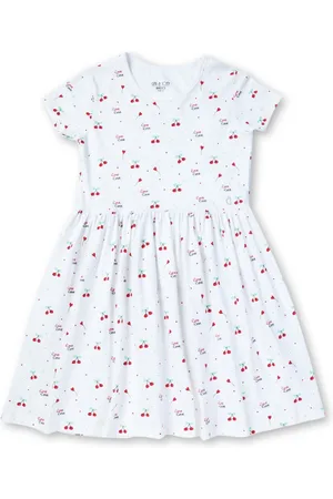 Gini and Jony Girls Conversational Printed Cotton Fit & Flare Dress