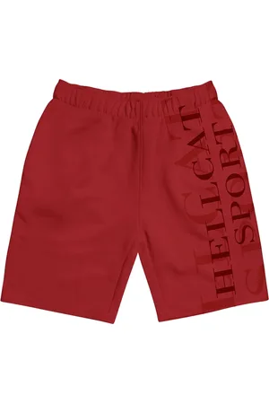 HELLCAT Girls Typography Printed Mid Rise Knitted Cotton Shorts