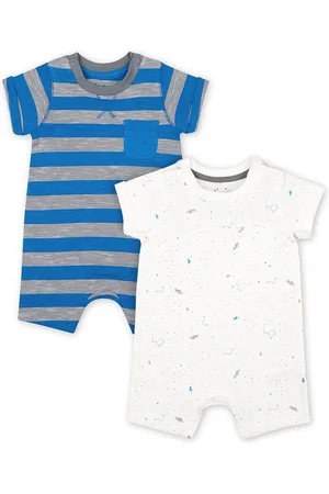 Mothercare Infant Boys Pack of 2 Cotton Rompers