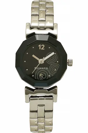 Sonata Women Black Analogue Watch NJ8943SM01C