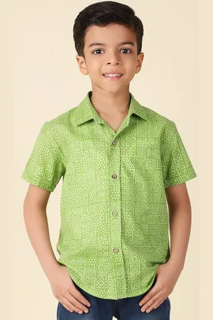 Fabindia Boys Geometric Printed Cotton Casual Shirt