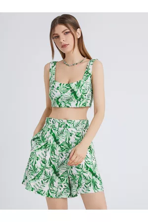 Urban Revivo Tropical Printed Crop Top