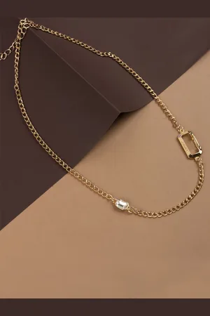 Jewelz Gold-Plated Stone Studded Necklace