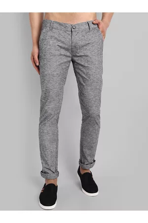 Majestic Smart Textured Mid Rise Slim Fit Cotton Trousers