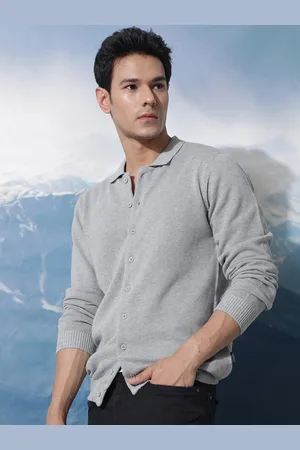 RARE RABBIT Men Alias Slim Fit Knitted Cotton Shirt