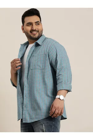 Sztori Men Plus Size Checked Pure Cotton Casual Shirt