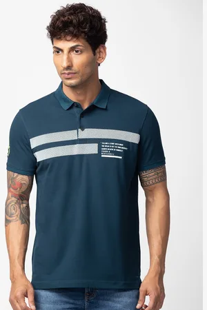 SPYKAR Men Printed Polo Collar Cotton T-shirt