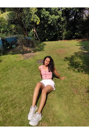 STREET 9 Woman Pretty Pink Solid Cropped Top
