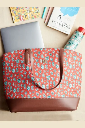 TEAL Floral Printed Oversized Shopper Shoulder Bag
