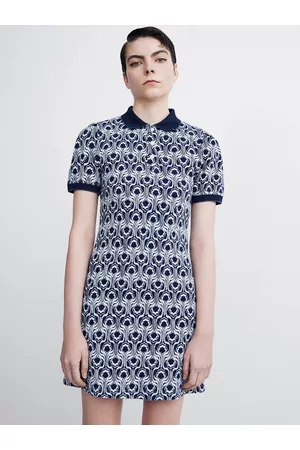 Urban Revivo Knitted Printed Polo T-shirt Dress