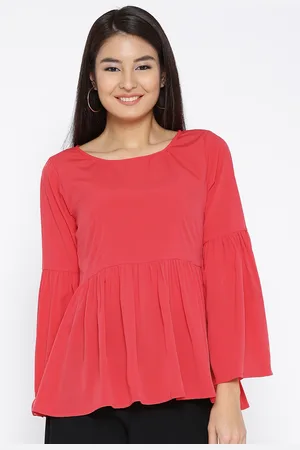 Sera Women Red Solid A-Line Top