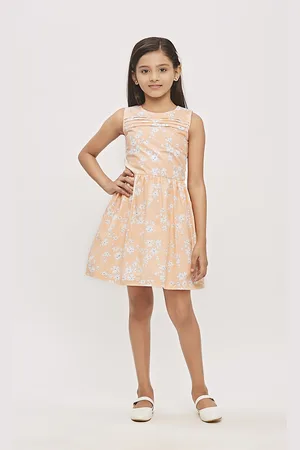 Buy Tiny Girl Navy Blue & White Striped Fit & Flare Dress - Dresses for  Girls 2296711 | Myntra